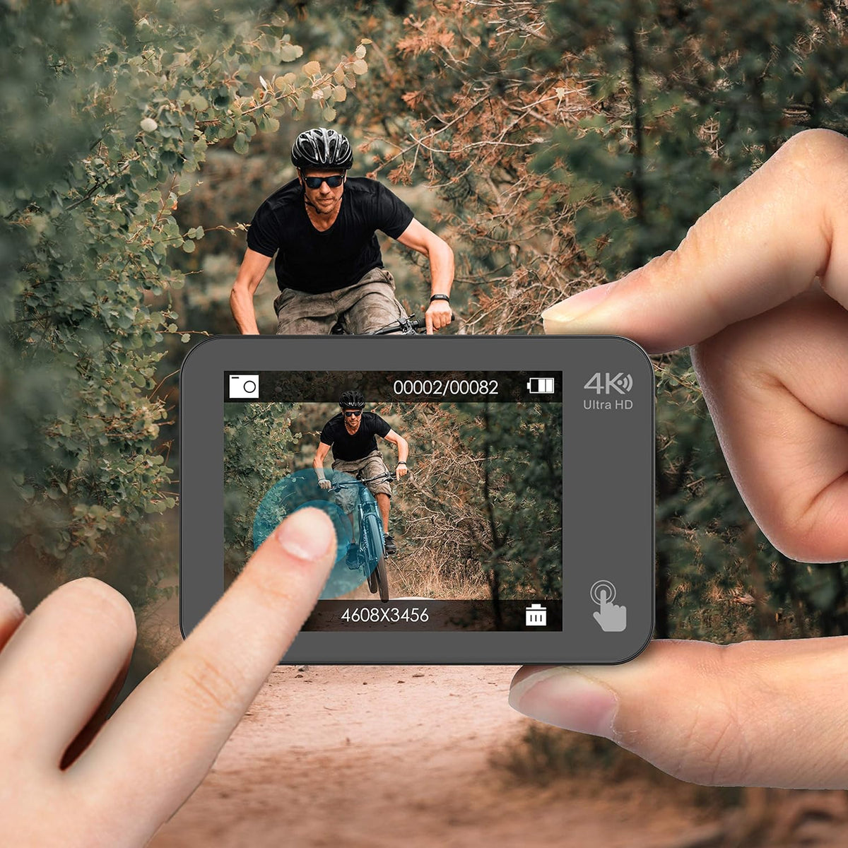 4K 60FPS 20MP Waterproof Action Camera with Touch Screen and 2 Batteries G606