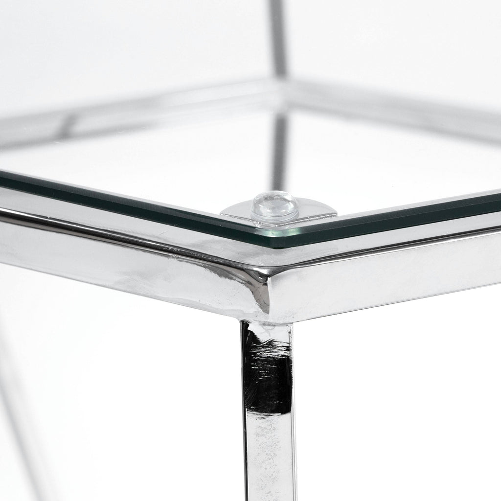 Chrome Glass Top End Table U240