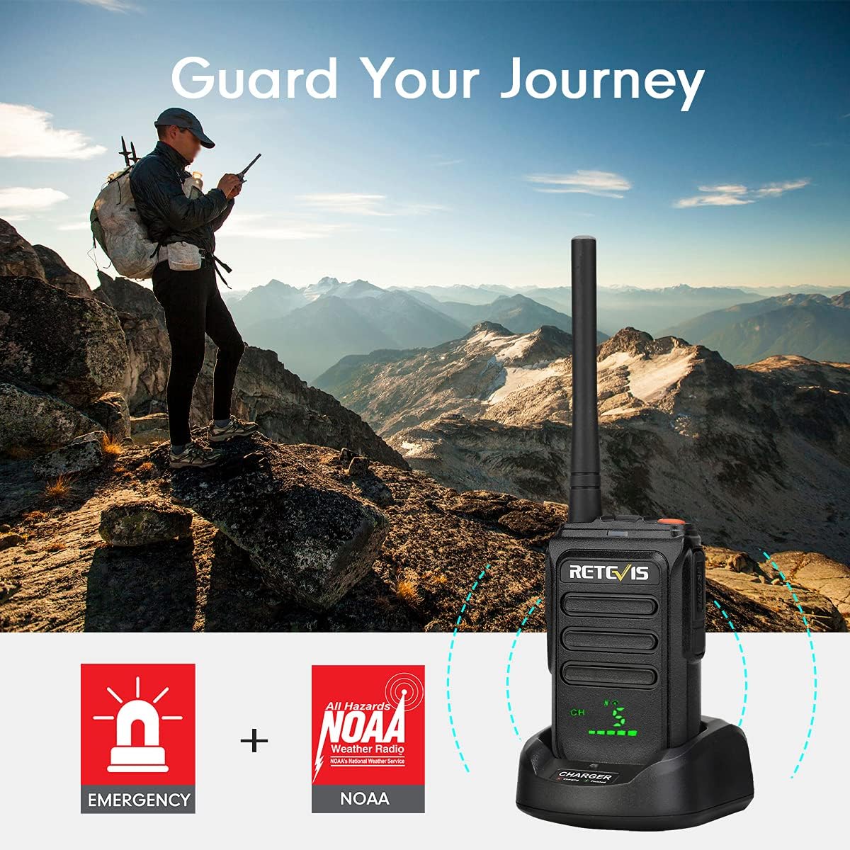 MURS Radio Walkie Talkies Rechargeable 1500mAh 2 Pack A2443