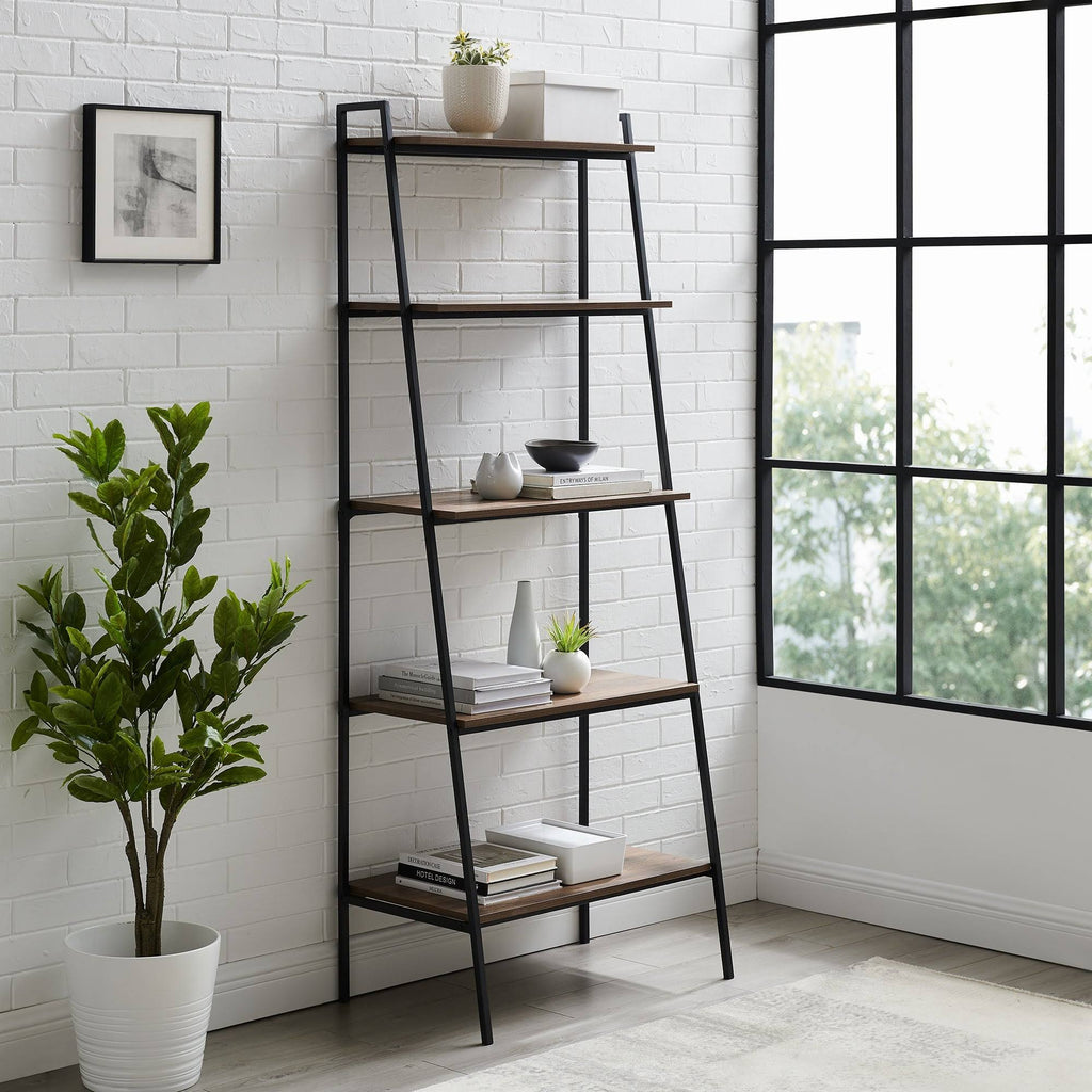 Dark Walnut Open Ladder Bookshelf W948667