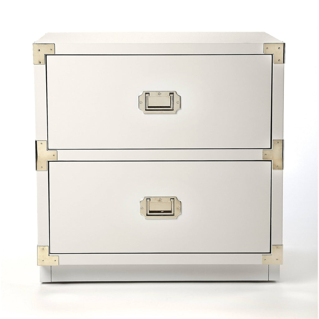 2 Drawer White Campaign Chest R221029