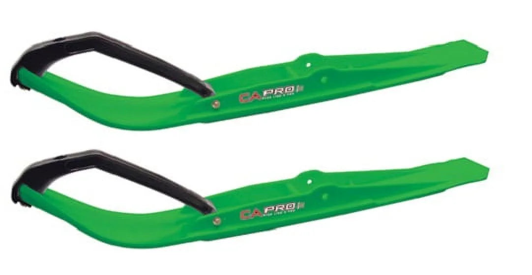Green Razor Snowmobile Skis with 6" Round Bars Complete Kit A673