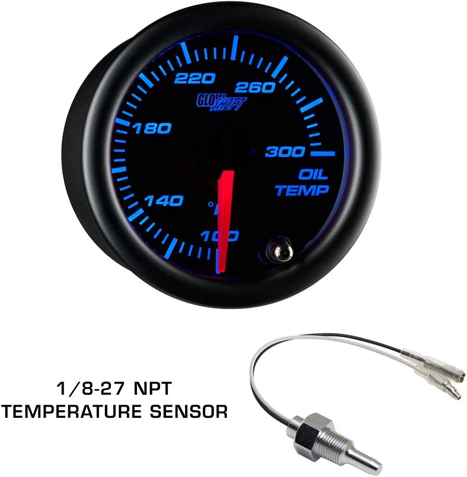 Tinted 7 Color 30 PSI Boost/Vacuum, 100 PSI Oil Pressure & Oil Temperature Gauges, Black Triple Pillar Pod T812