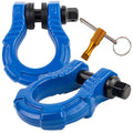 Uber Shackles with Anti Theft Lock (2pk) Blue 80,000 lbs Towing D-Rings S870