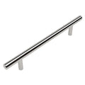 Polished Chrome Solid Steel 3/8 inch Slim Line Euro Style Cabinet Hardware Bar Pull 5 inch Hole Centers 25 N920