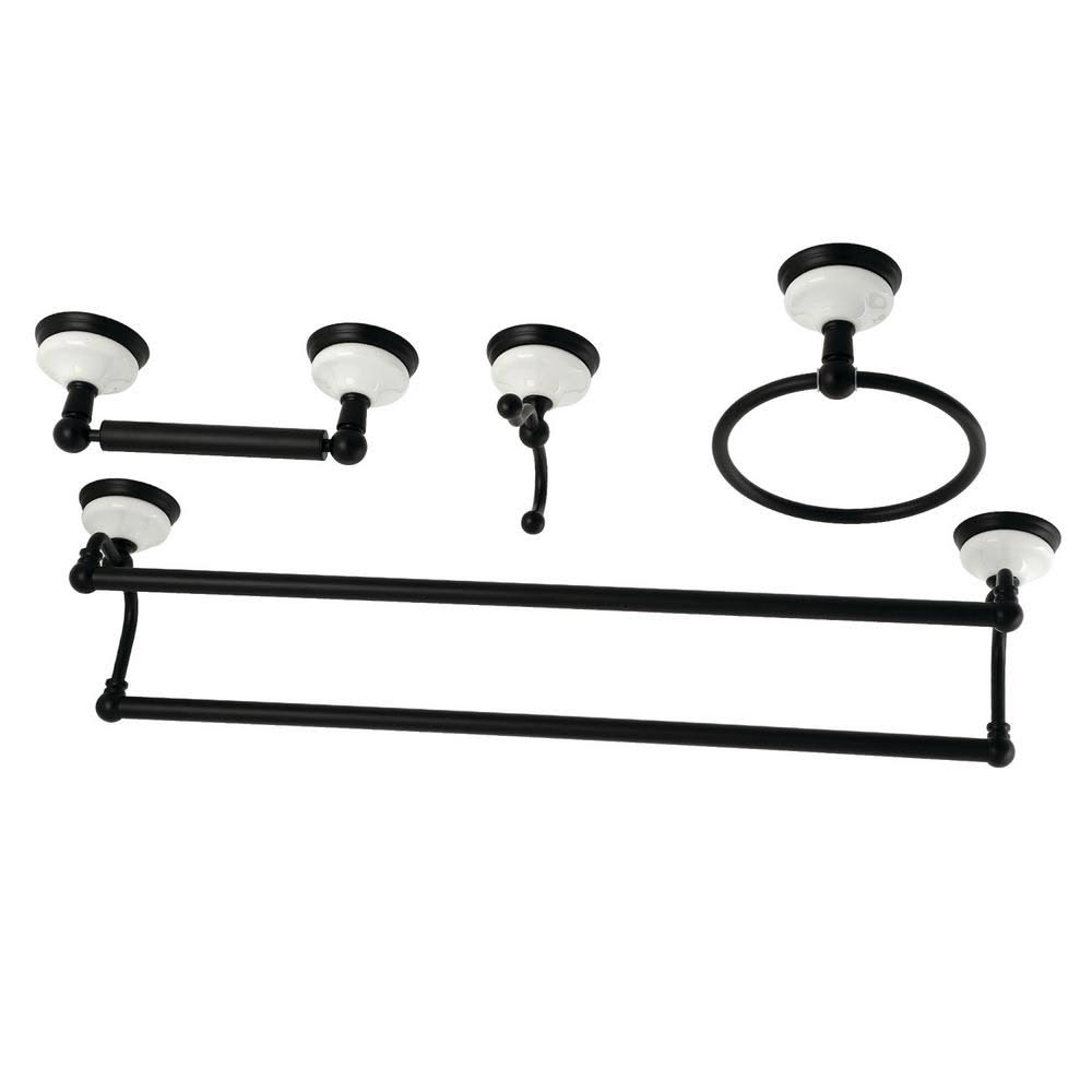 Matte Black 4-Piece Bathroom Accessory Set J32845