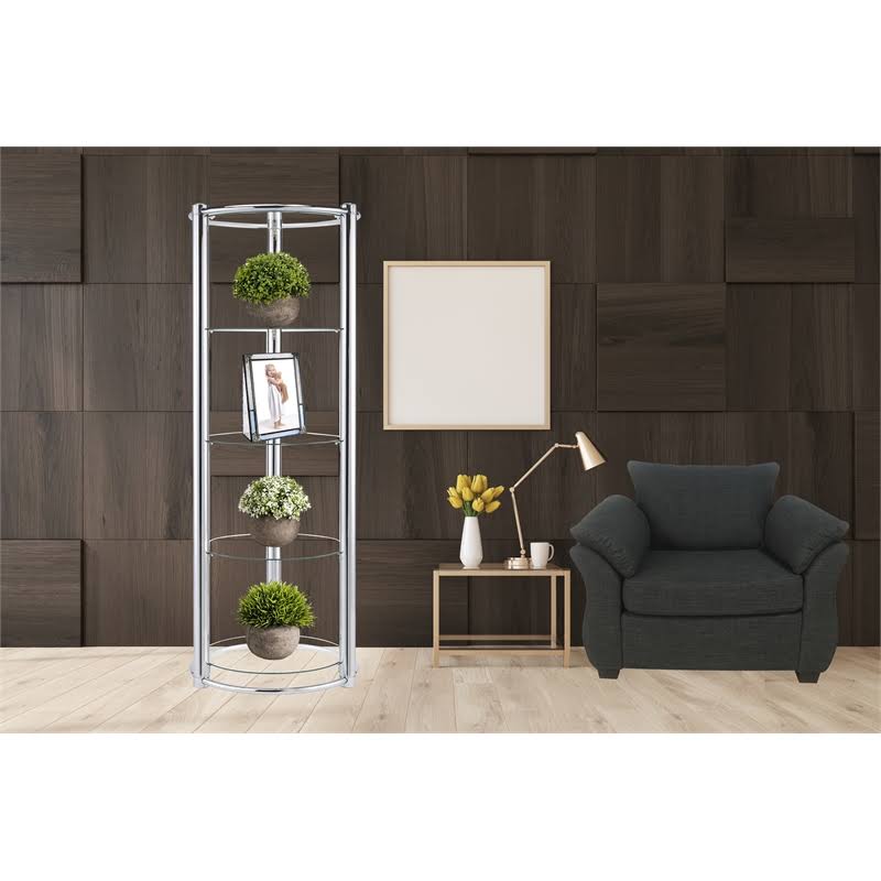 Glass Display Shelf in Chrome J202