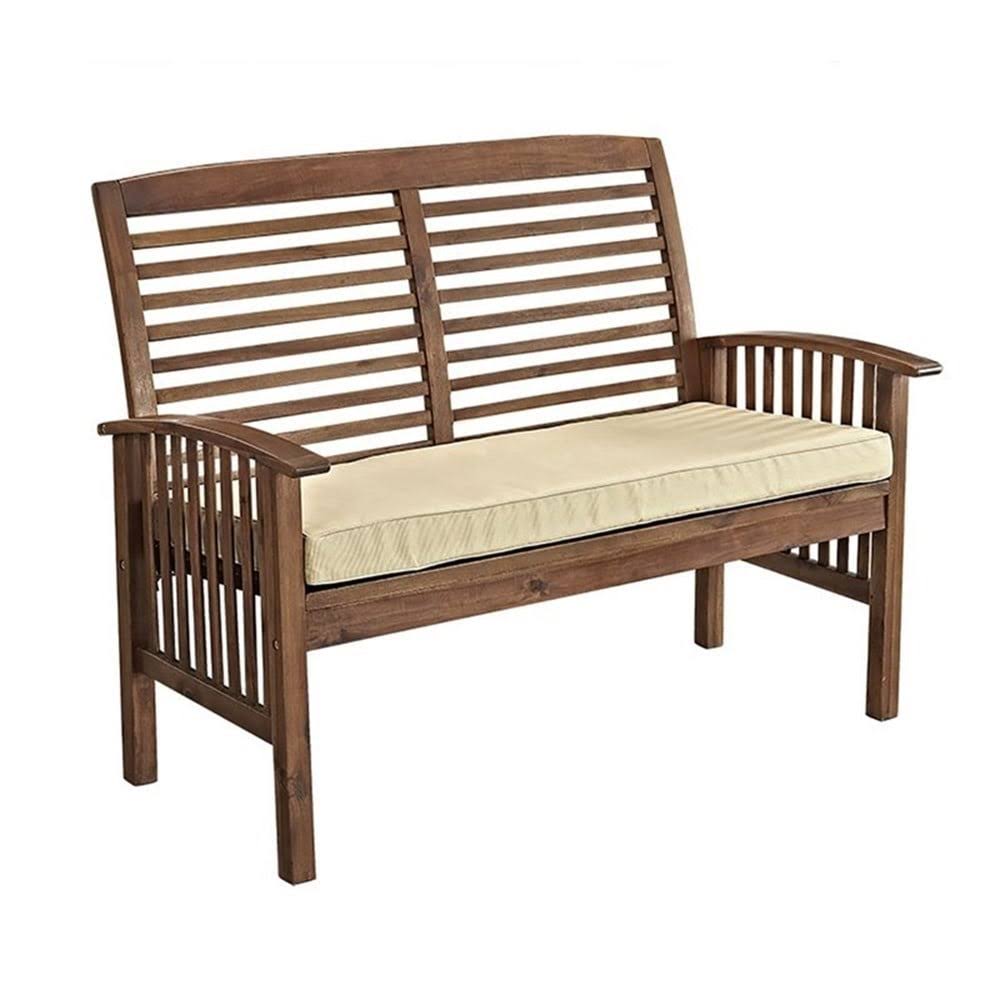 Dark Brown Acacia Wood Patio Loveseat X42728