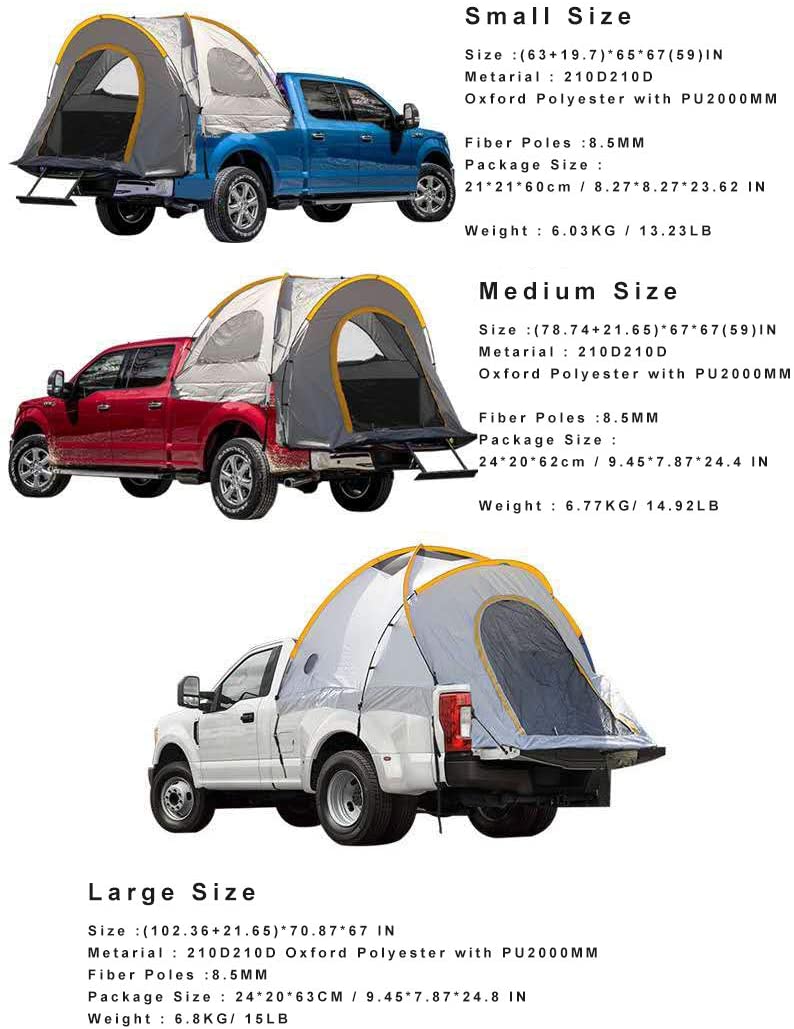 Truck Tent for Truck Beds, Grey/Orange, L N124