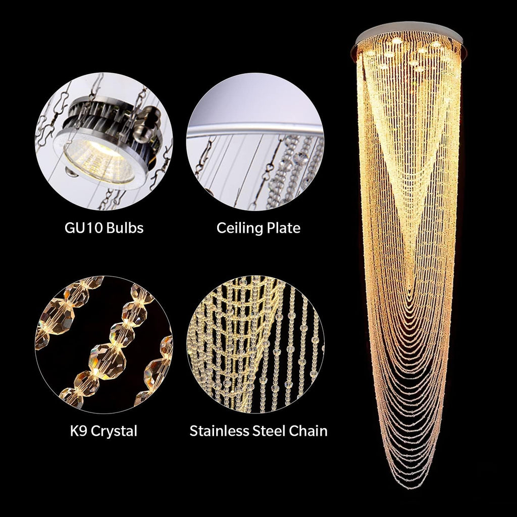 Modern Crystal Chandelier, H91'' High K40869