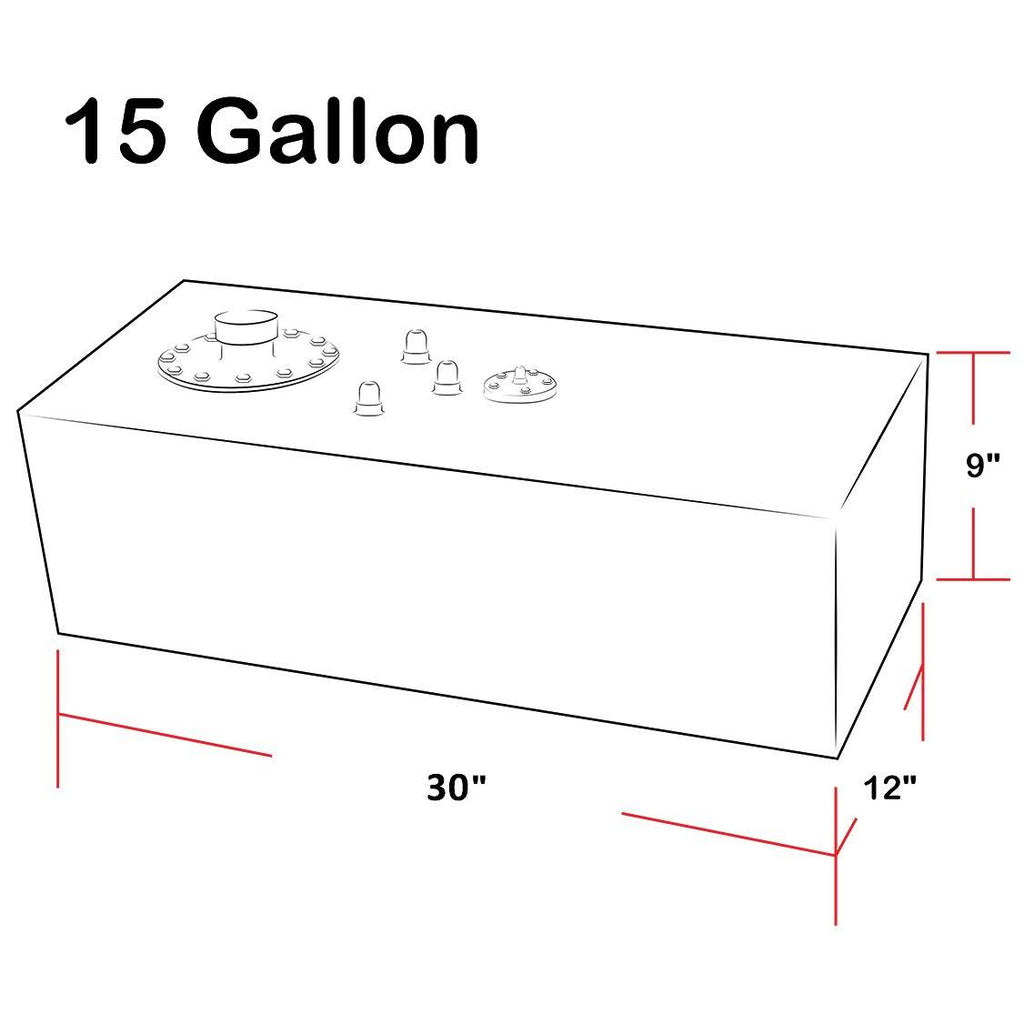 15-Gallon Top-Feed Aluminum Fuel Cell Gas Tank with Level Sender and Cap O92028