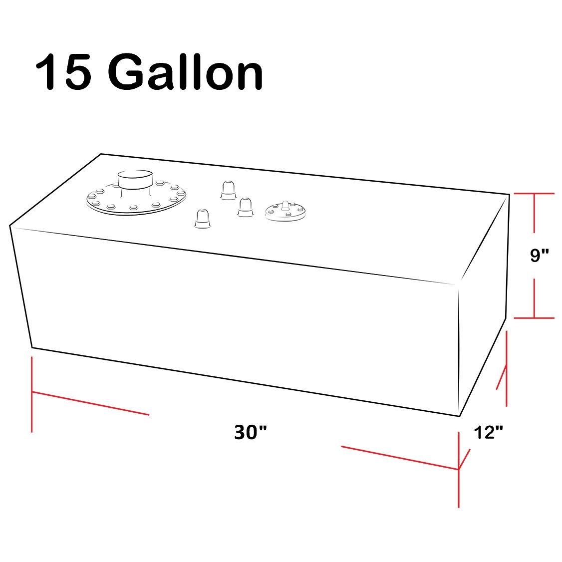 15-Gallon Top-Feed Aluminum Fuel Cell Gas Tank with Level Sender and Cap O92028