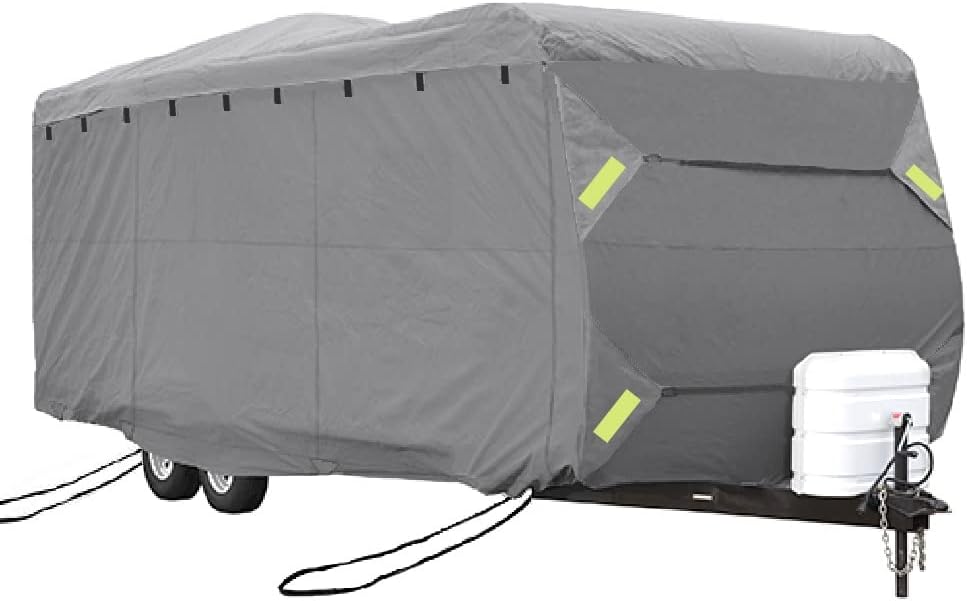 RV Cover Extra Thick 4-ply Top Panel Grey Fits 27'-30' Trailers I648