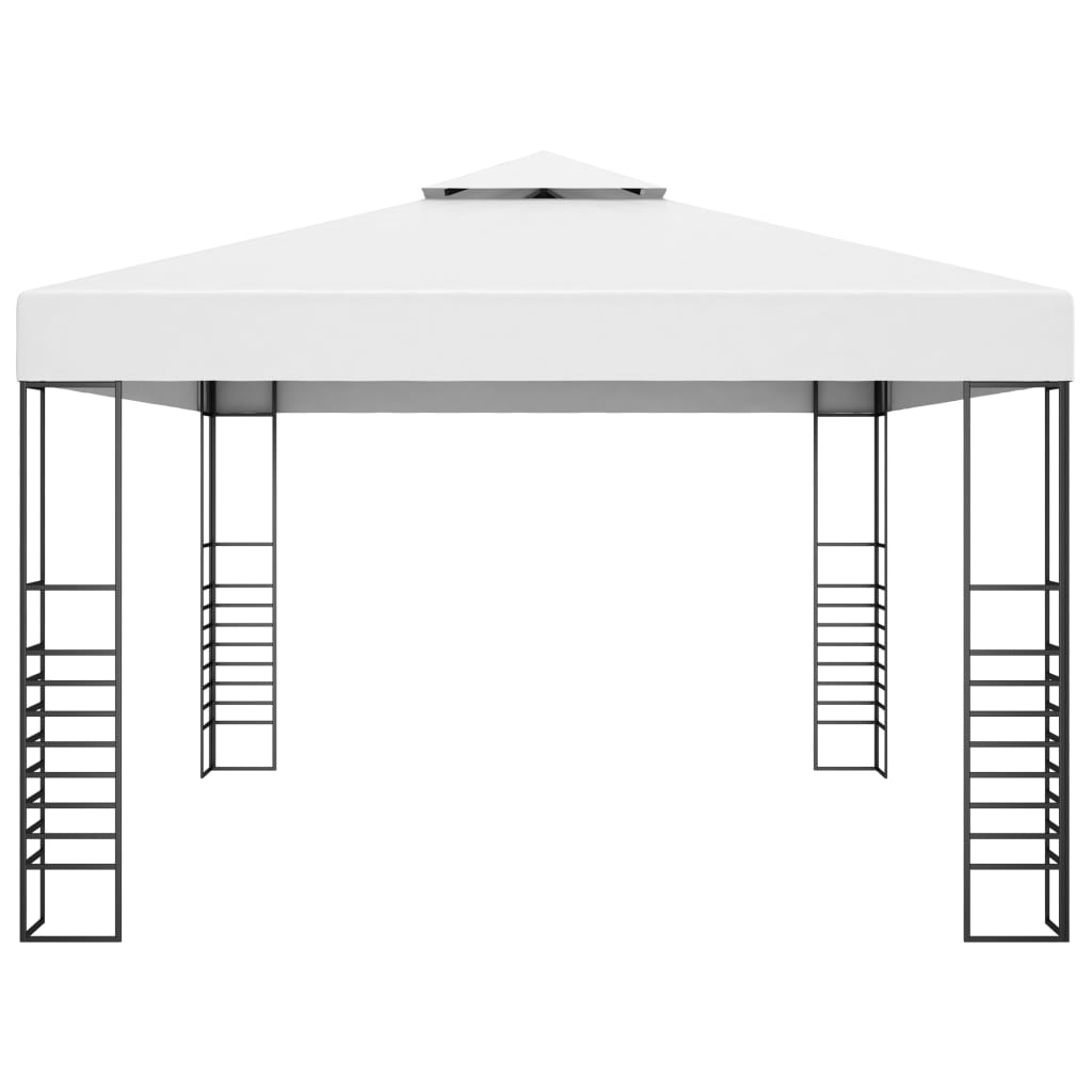 White Powder-Coated Steel Gazebo P30916