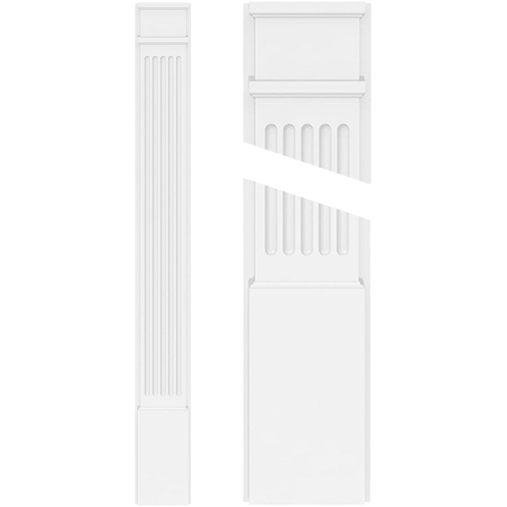 Fluted PVC Pilaster with Decorative Capital & Base (Pair) I137746