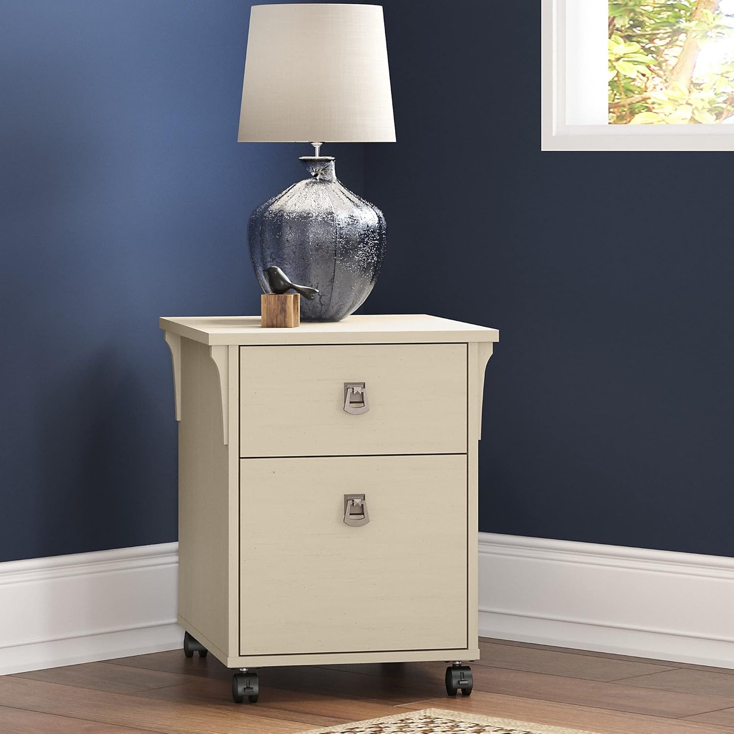 Antique White 2 Drawer Mobile File Cabinet O34815