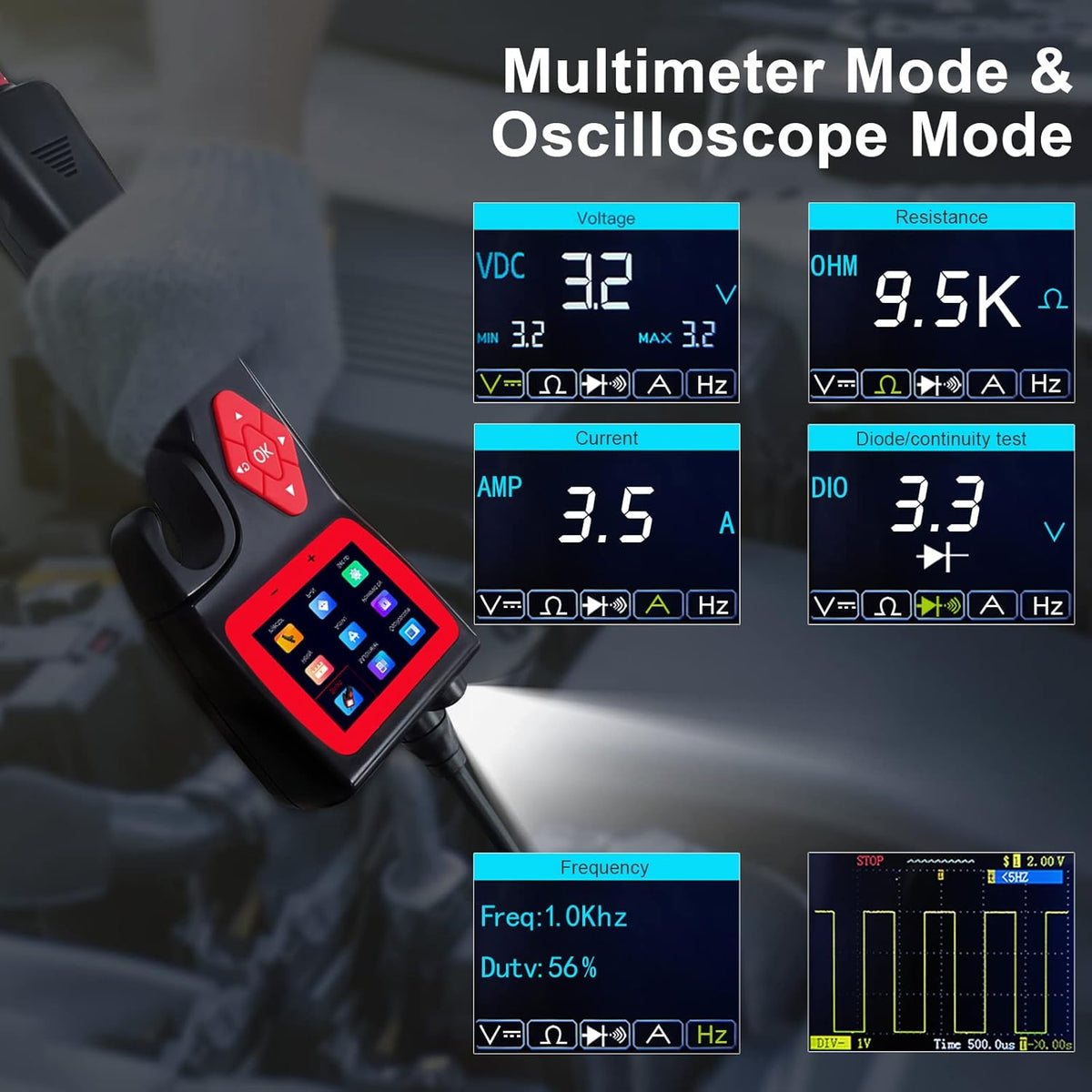 Circuit Tester 12V 24V Automotive Digital Multimeter Oscilloscope X81361