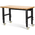 48 X24 Adjustable Height Workbench Mobile Bench Bamboo Top Q33809