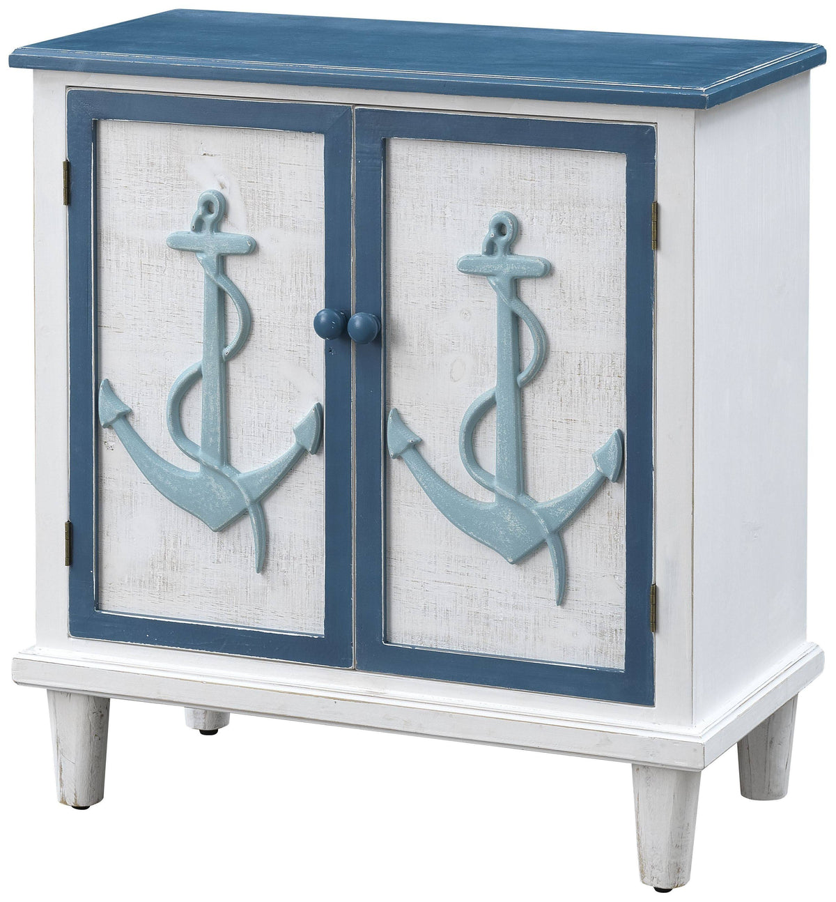Blue White Two Door Cabinet X60075