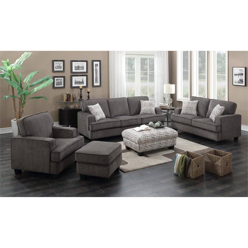 Gray Ottoman with Block Legs U664