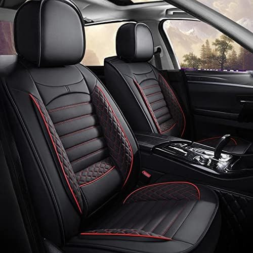 Black Faux Leather Full Set Car Seat Covers B9761
