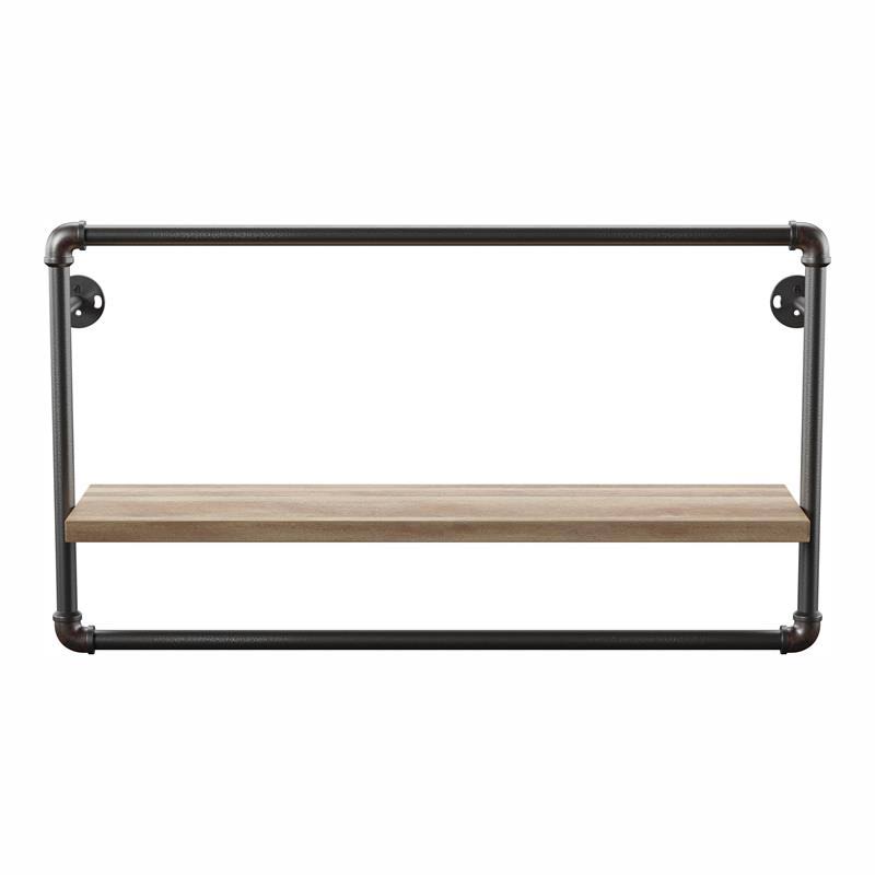 Sand Black Wood Wall Shelf I829