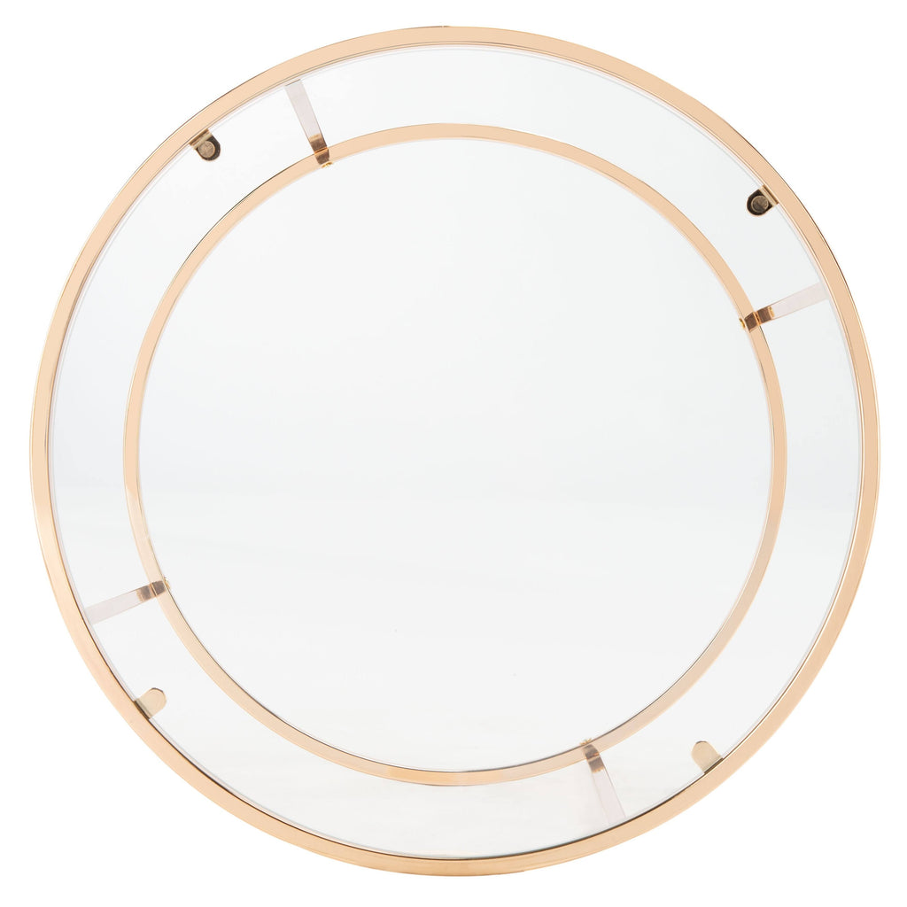 Round Glass Side Table with Polished Gold Frame R97035