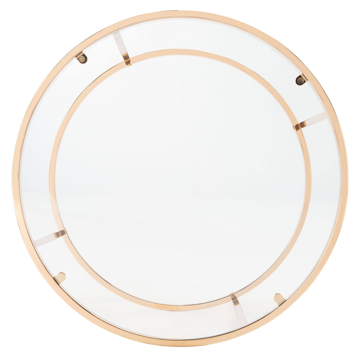 Round Glass Side Table with Polished Gold Frame R97035