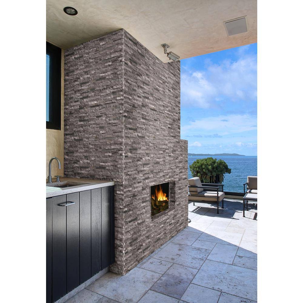 12 in. x 12 in. Matte Metal Stone Mesh-Mounted Mosaic Wall Tile V324827