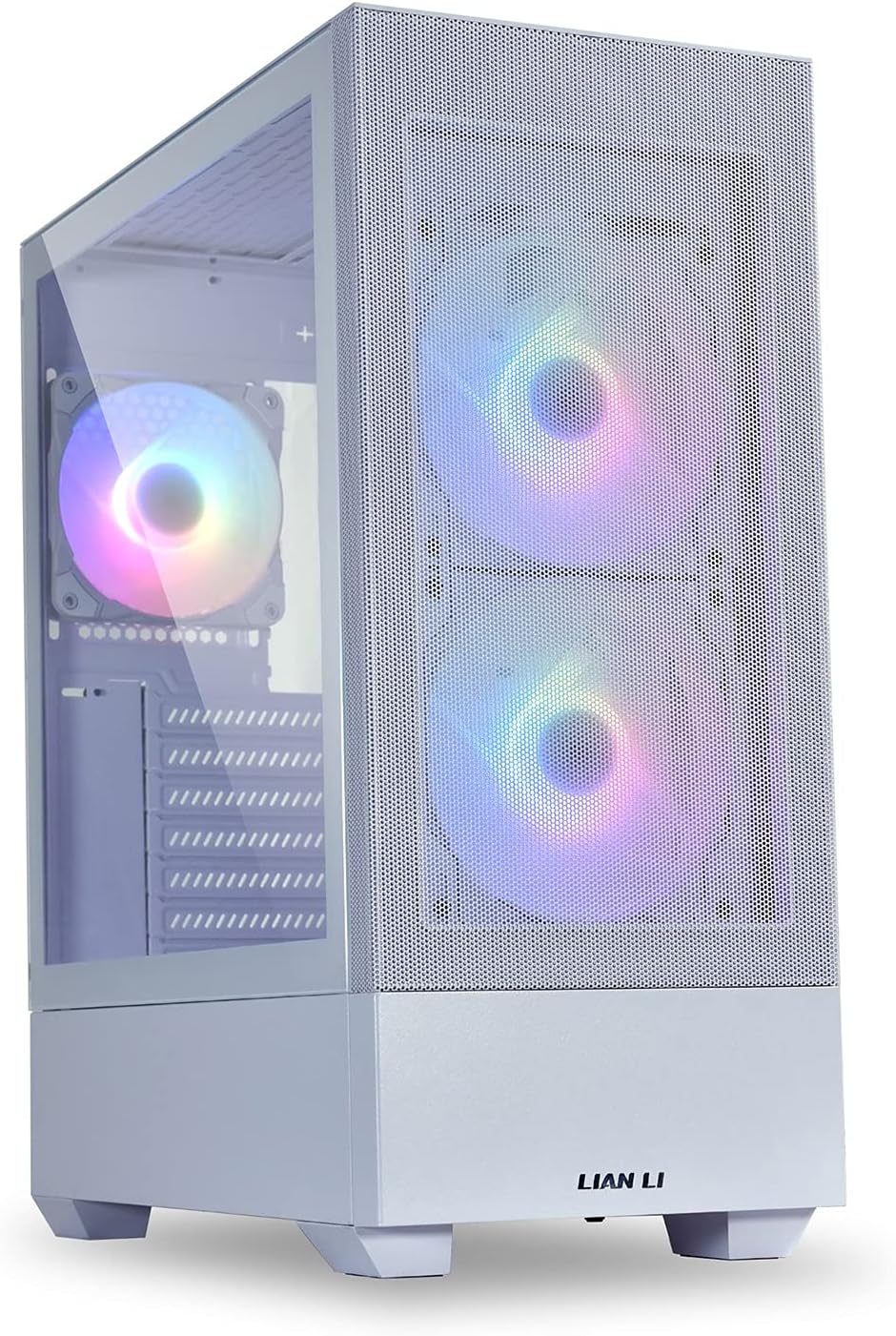 White microATX Mid-Tower Computer Case with Tempered Glass Side Panel C336454