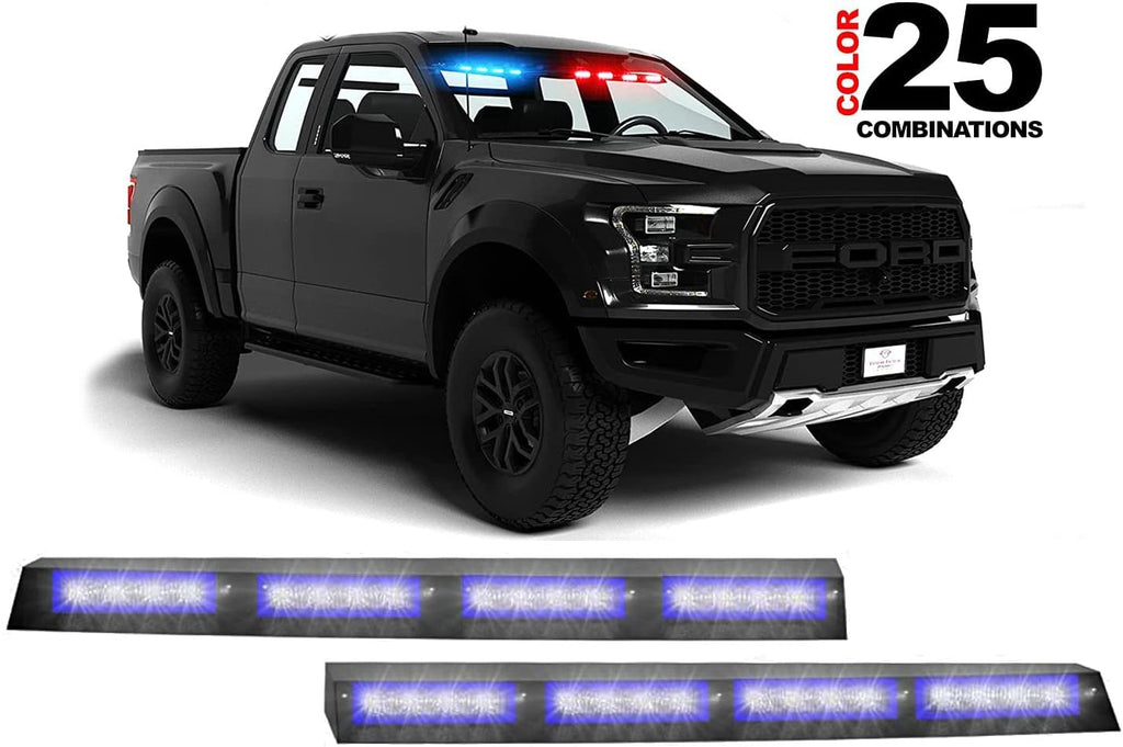 Blue/White LED Strobe Visor Light Bar M726758
