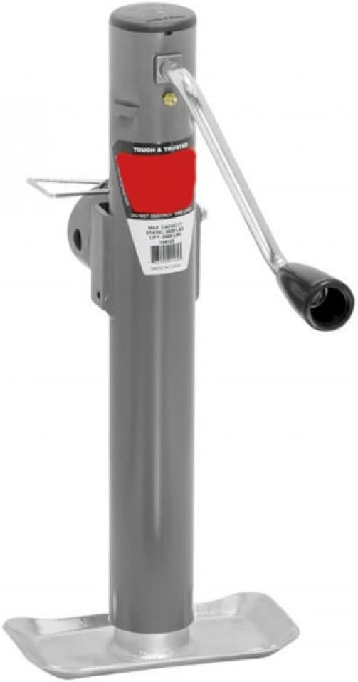 Trailer Jack, Side Wind, Swivel, 15in. Travel, Weld-On, 2000lbs., Grey K806