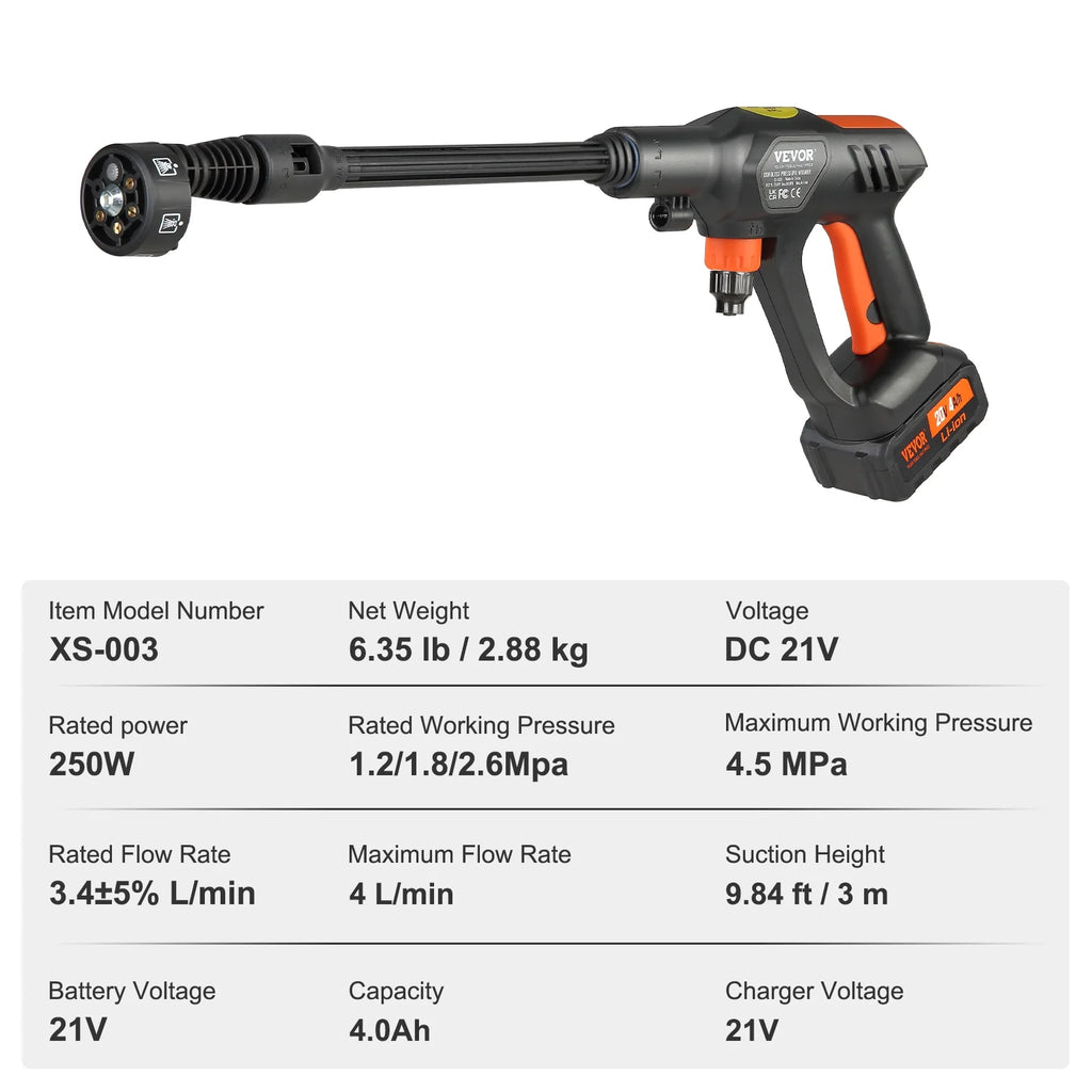 Cordless High Pressure Washer Car Gun 652 PSI J3327