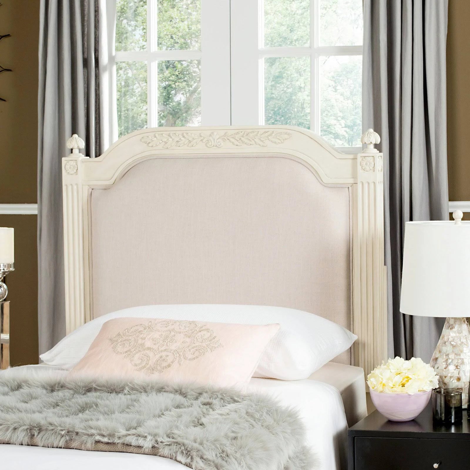 Beige Linen Queen Headboard R3369