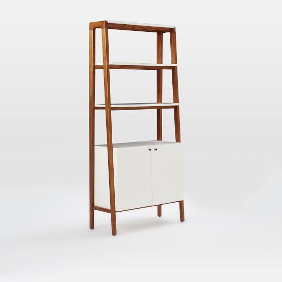 Pecan/White Wall Cabinet Bookcase R87896