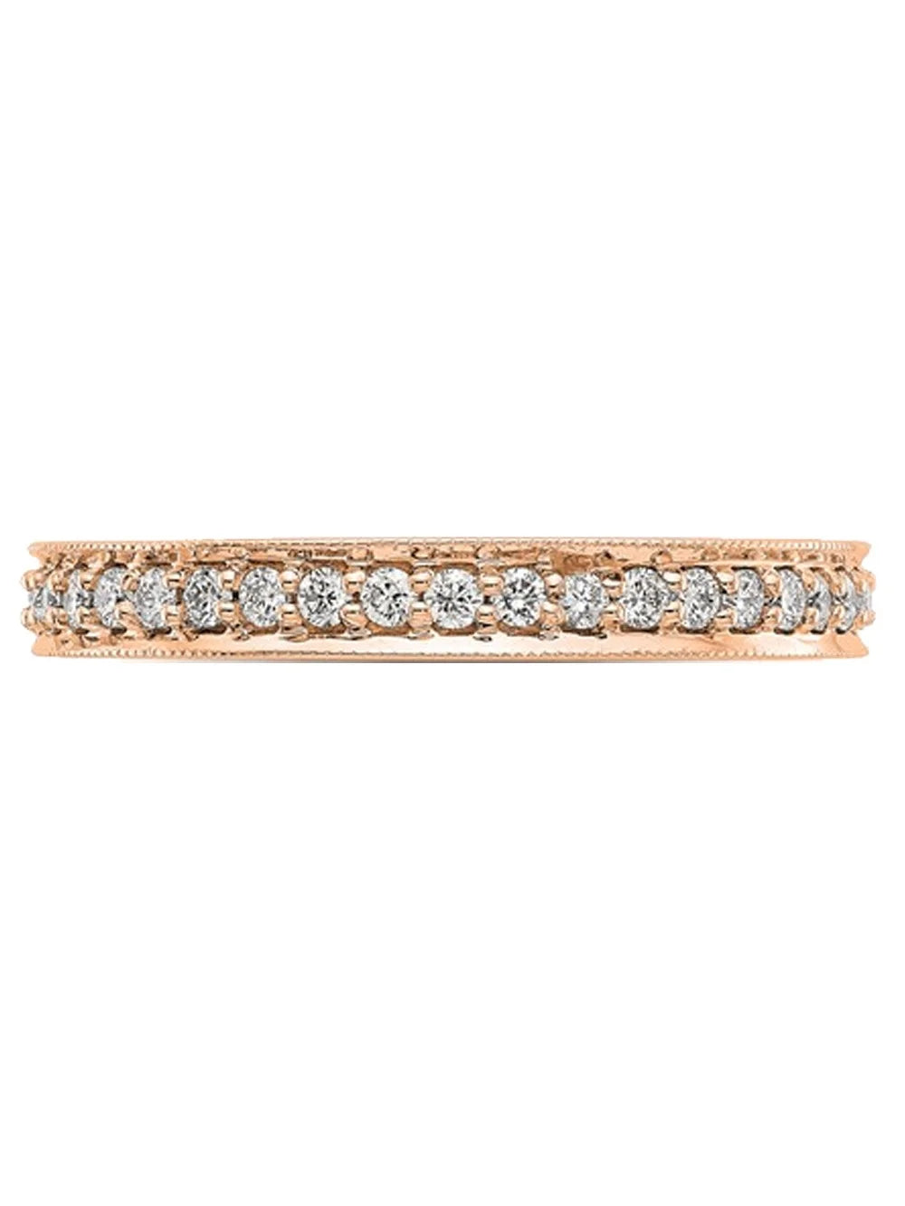 14K Rose Gold Diamond Eternity Wedding Band Ring P26216