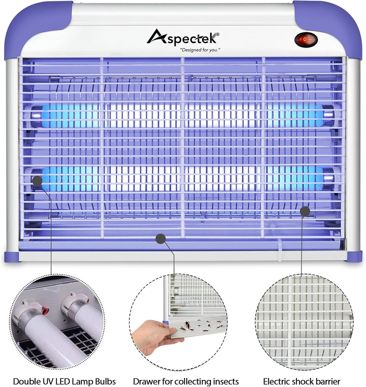 Bug Zapper Indoor Insect Killer with 2 Replacement UVA Light Bulbs Z408093