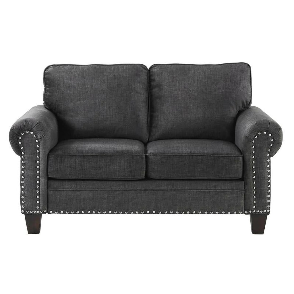 Dark Gray Microfiber Loveseat W886785