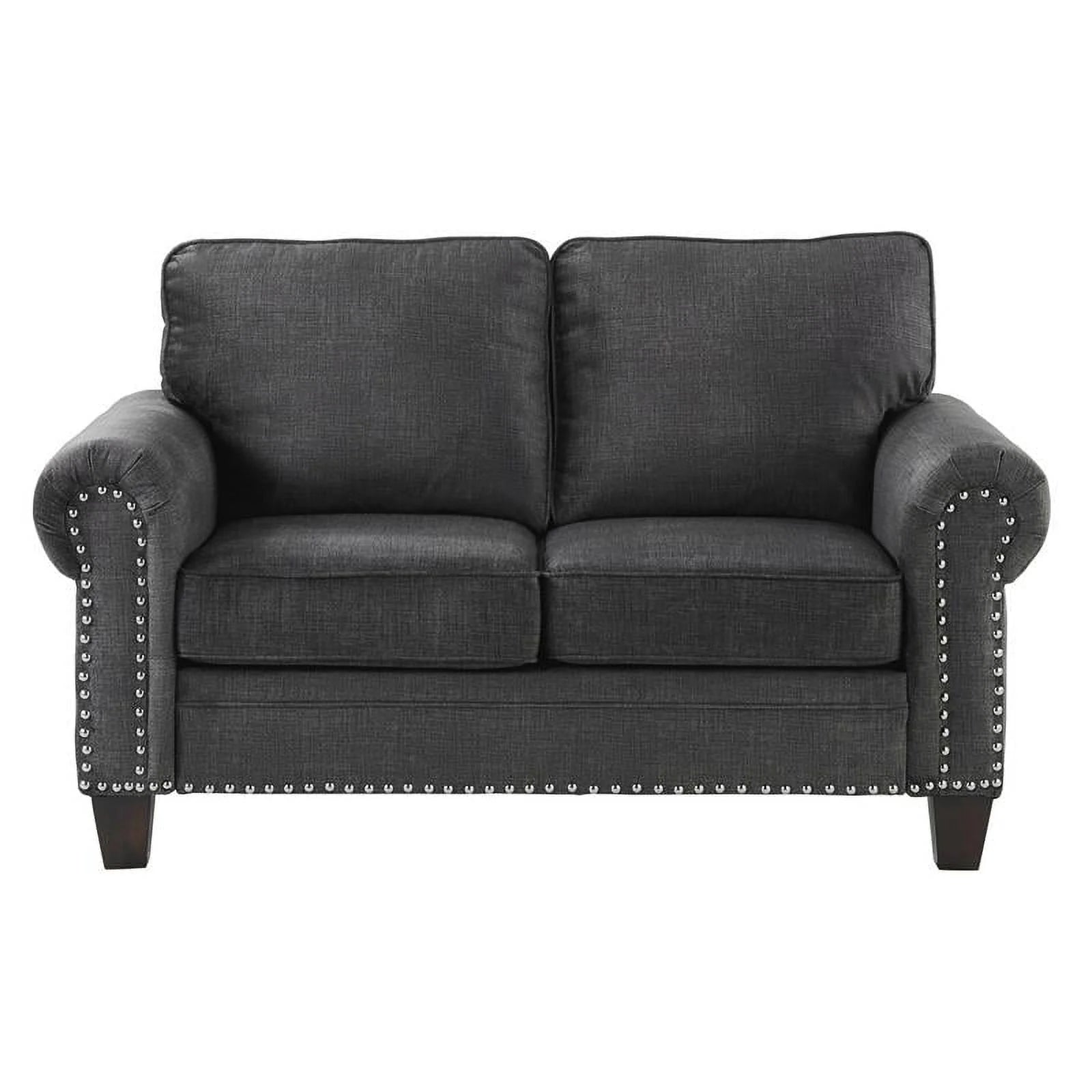 Dark Gray Microfiber Loveseat W886785