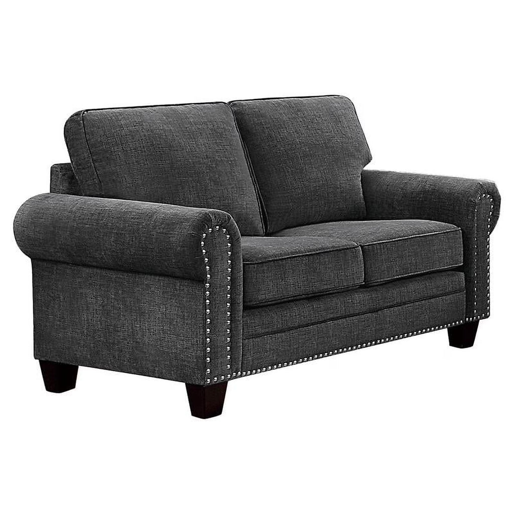Dark Gray Microfiber Loveseat W886785