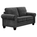 Dark Gray Microfiber Loveseat W886785