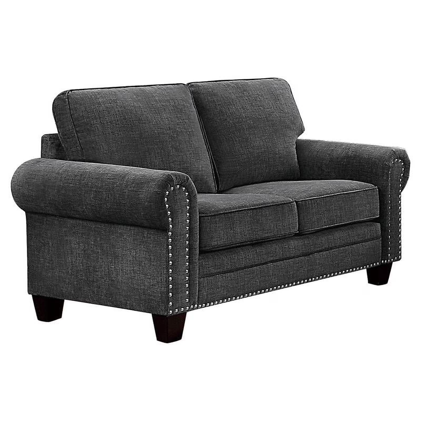 Dark Gray Microfiber Loveseat W886785