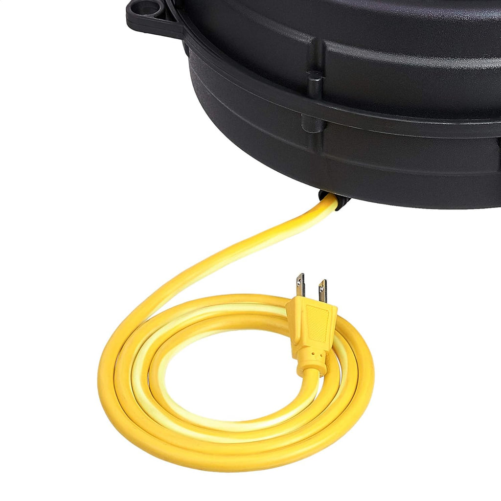 Retractable Heavy Duty 16AWG x 50' Extension Cord Reel with Glow Strip Cable and LED Light-Up Triple Tap Connector F744920