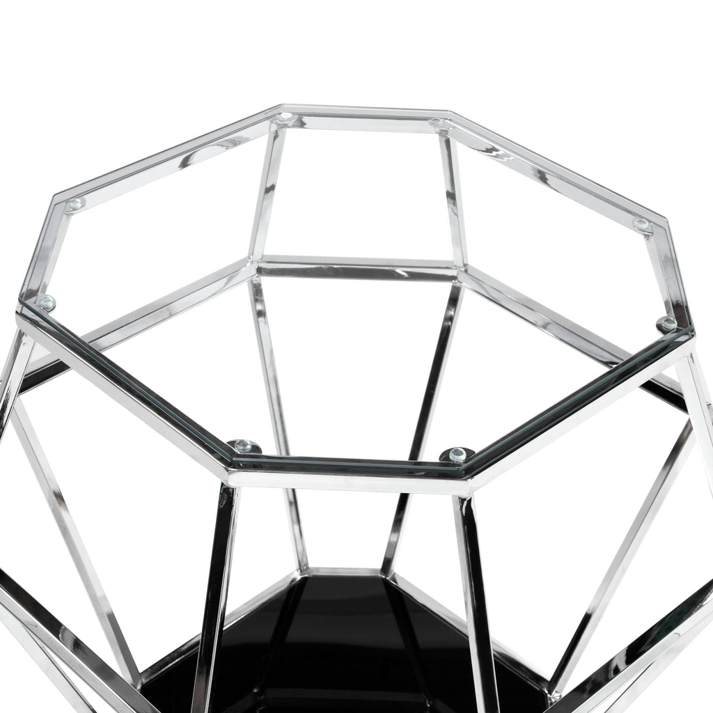 Chrome Glass Top End Table U240