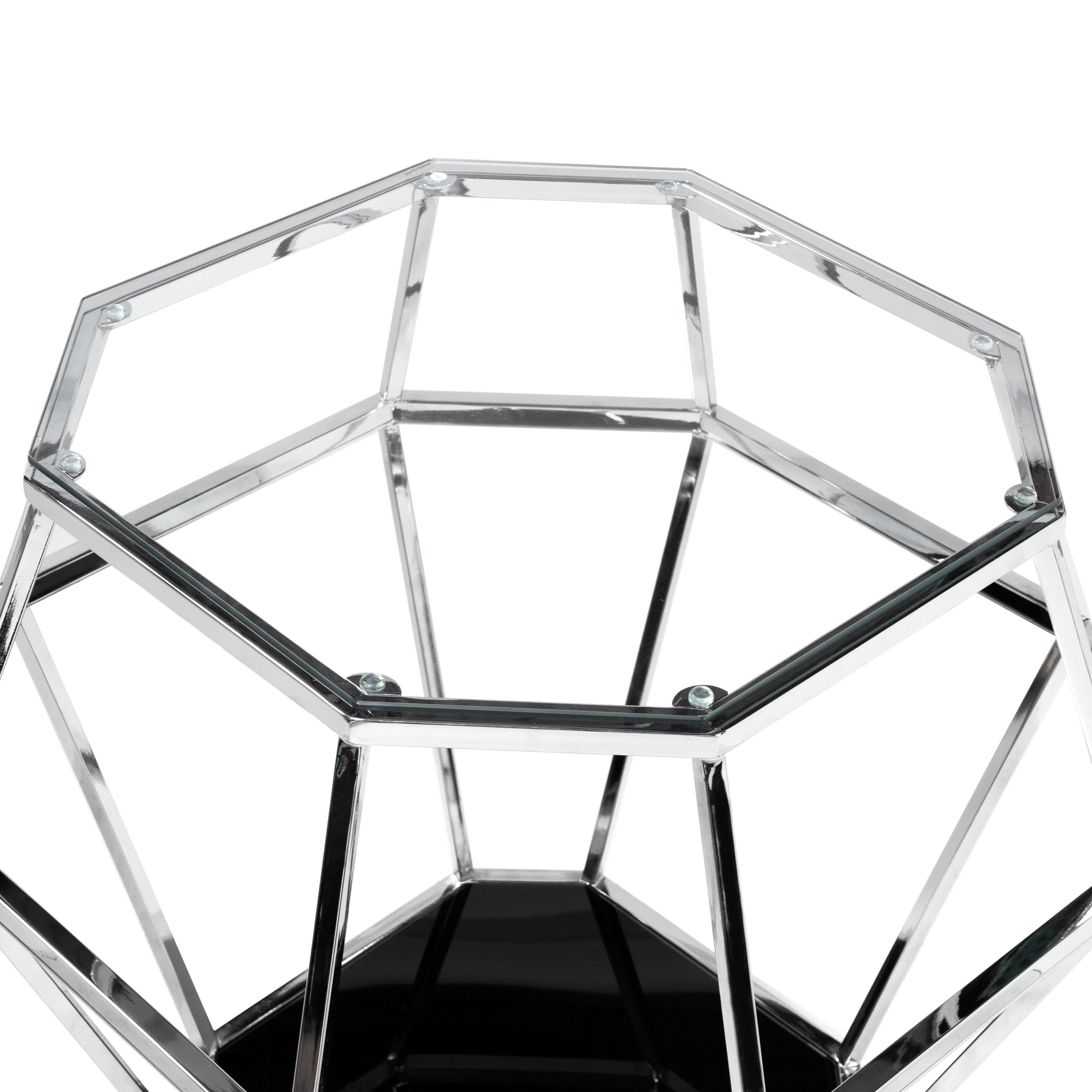 Chrome Glass Top End Table U240