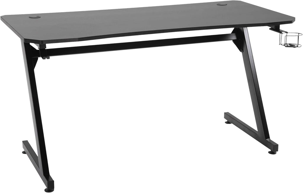 Black Gaming Desk with Cup Holder and Headphone Hook G372