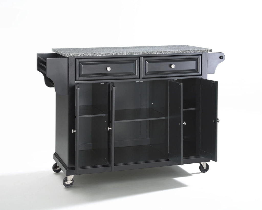 Black/Gray Stainless Steel Wood Kitchen Cart L5803