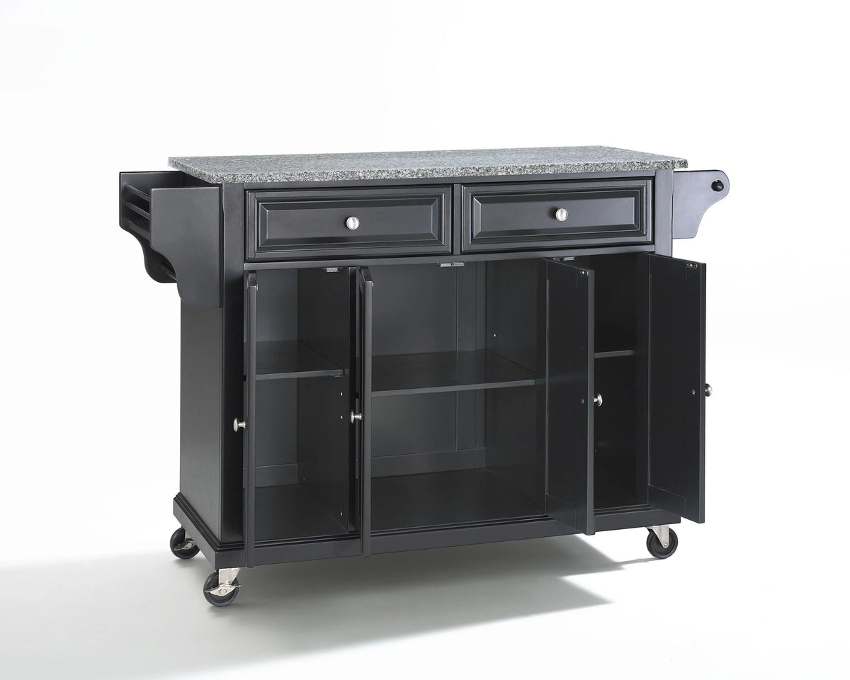 Black/Gray Stainless Steel Wood Kitchen Cart L5803