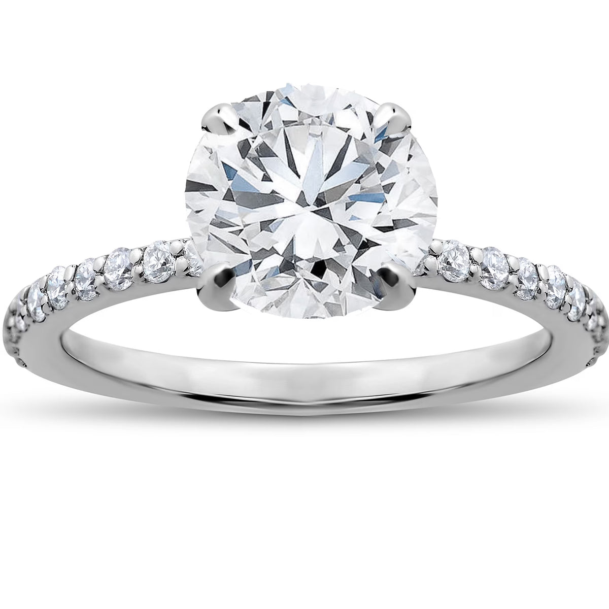 14k White Gold Lab Grown Diamond Engagement Ring H274