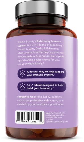 Organic Elderberry Capsules with Vitamin C and Zinc - 60 Capsules G56033